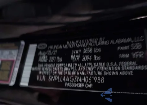 2022 Hyundai Elantra Se z USA, uszkodzony, nr VIN 5NPLL4AG3NH061988